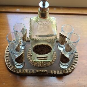 Decorative Glass Decanter Set with Shot Glasses
